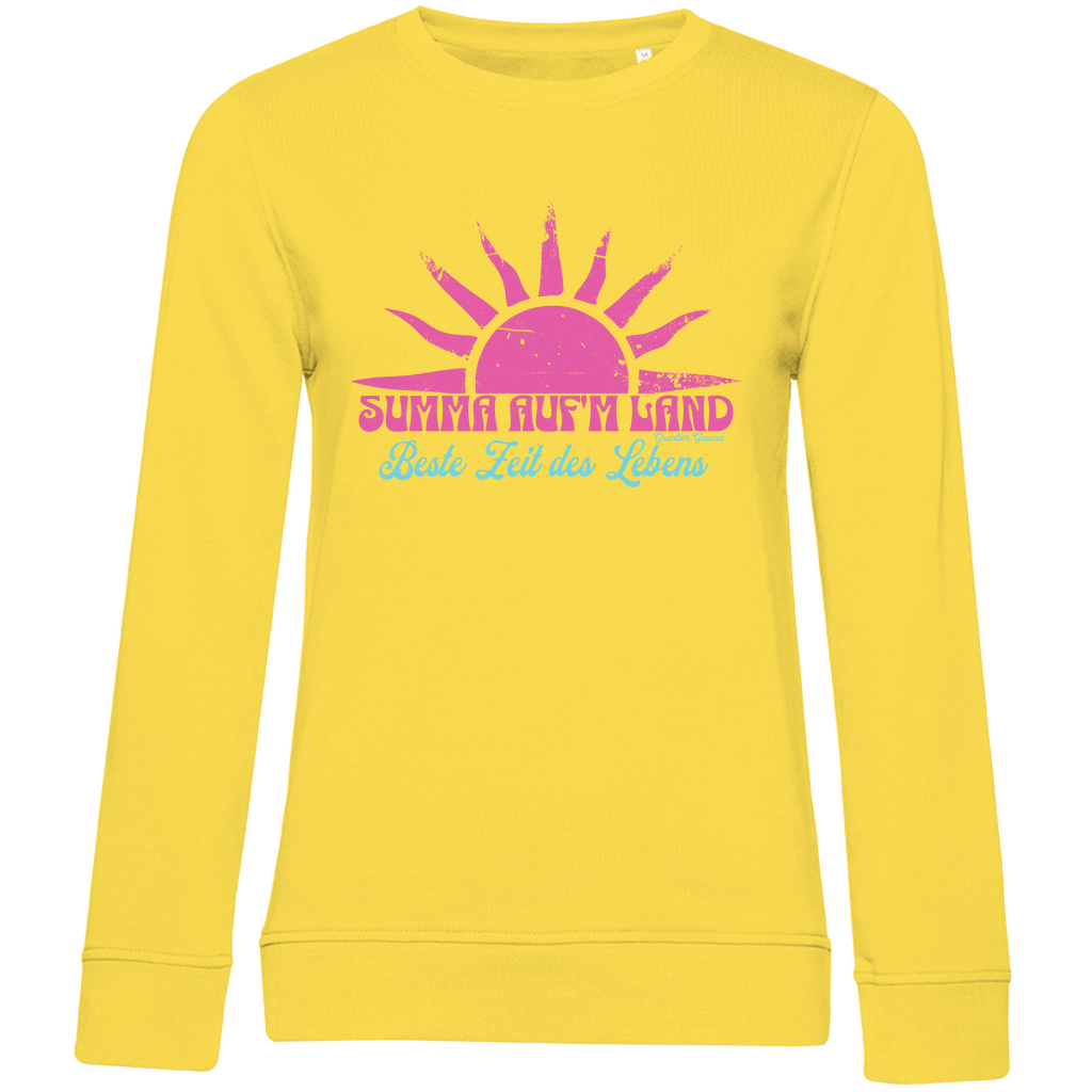 Damen Premium Bio Sweatshirt Summa auf´m Land - pink/mint
