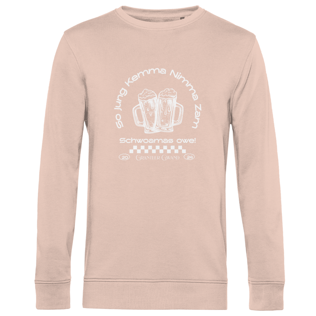 Herren Premium Bio Sweatshirt So jung kemma nimma zam, schwoamas owe - weiß