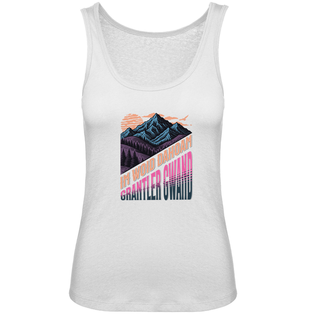 Bayerisches Damen Premium Organic Tank Top Im Woid dahoam - pink - Grantler Gwand
