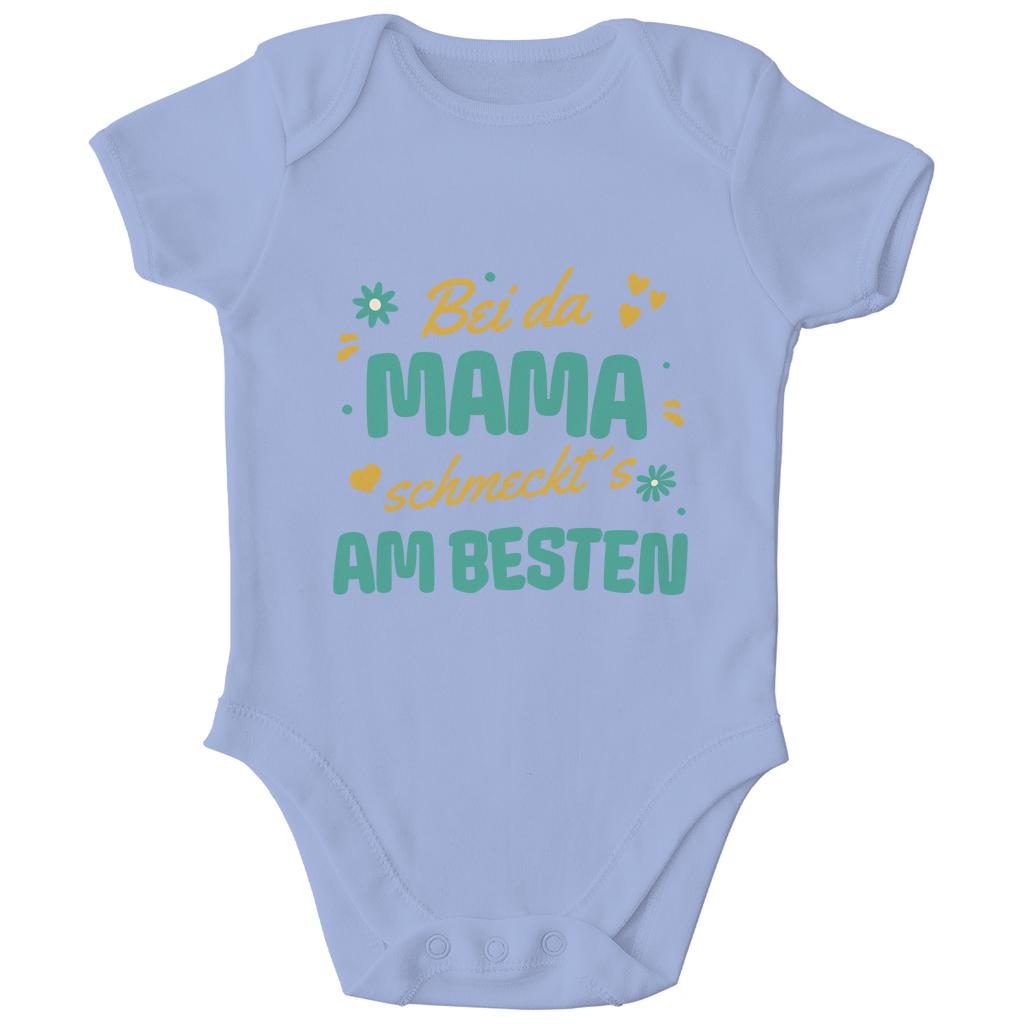 Bayerischer Bio Baby Body Bei da Mama schmeckt´s am besten - grün - Grantler Gwand