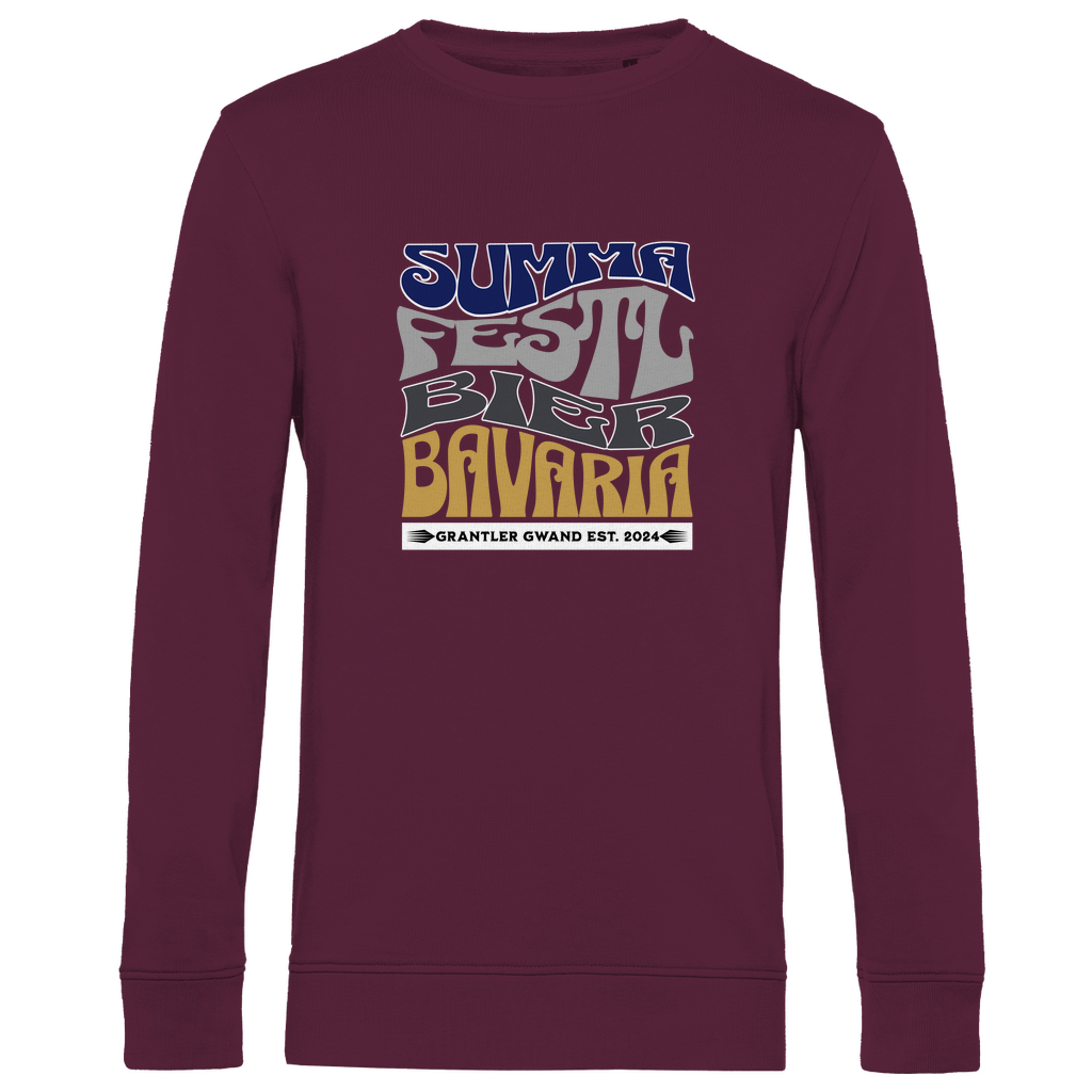 Herren Premium Bio Sweatshirt Summa, Festl, Bier, Bavaria - dunkelblau