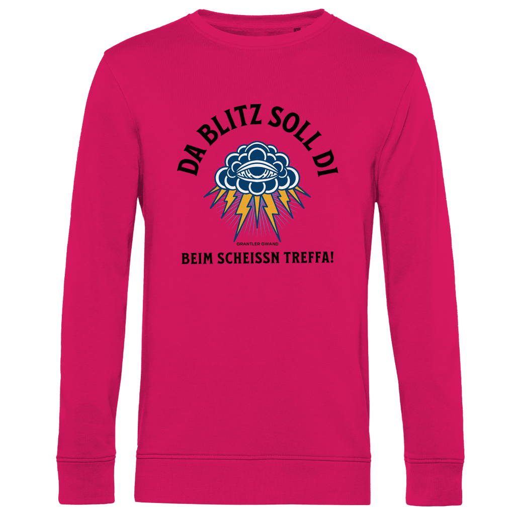 Herren Premium Bio Sweatshirt Da Blitz soll di beim scheissn treffa - schwarz