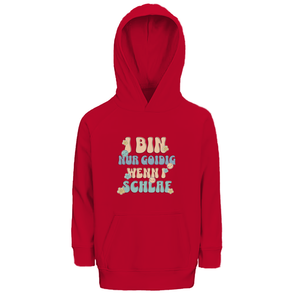 Bayerischer Kinder Premium Bio Hoodie I bin nur goidig, wenn I schlaf - Grantler Gwand