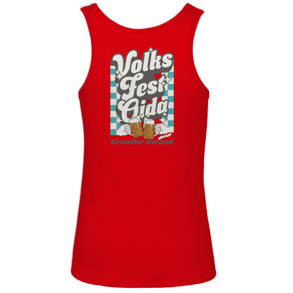 Bayerisches Damen Premium Organic Tank Top Volksfest Oida - Grün - Grantler Gwand - Front- und Backprint