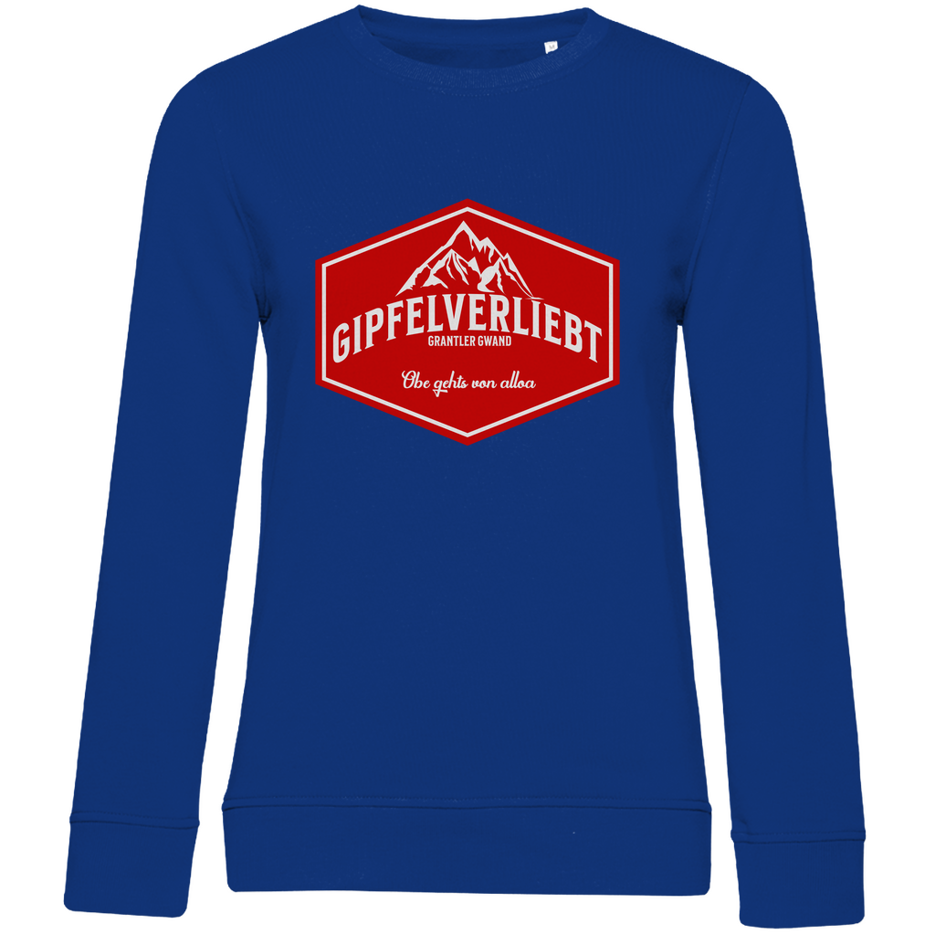 Damen Premium Bio Sweatshirt Gipfelverliebt Wappen- rot
