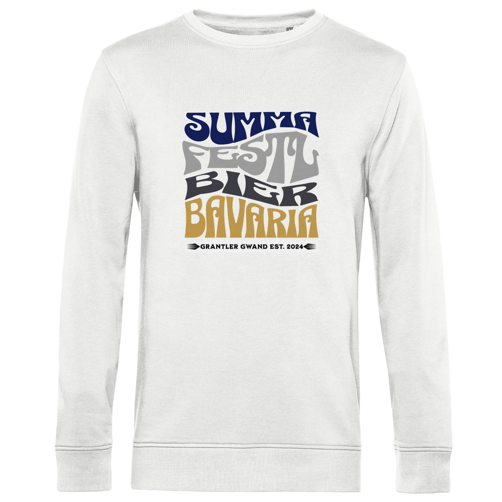Herren Premium Bio Sweatshirt Summa, Festl, Bier, Bavaria - dunkelblau