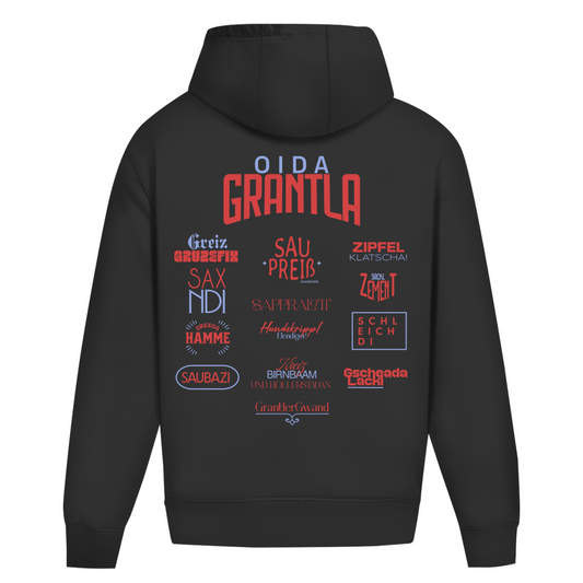 Bayerischer Heavy Oversize Hoodie Unisex - Oida Grantla- Rot - Grantler Gwand