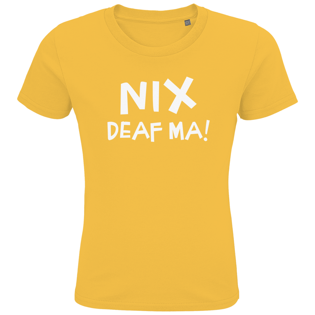 Bayerisches Kinder Premium Bio T-Shirt Nix deaf ma - weiß - Grantler Gwand