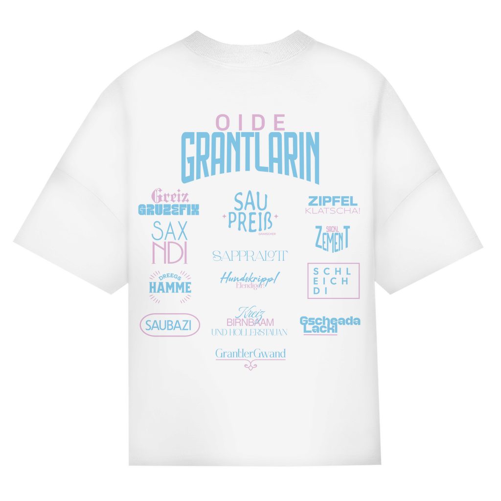 Bayerisches Oversize T-Shirt Frauen - Fluchshirt - Pink/Blau - Grantler Gwand