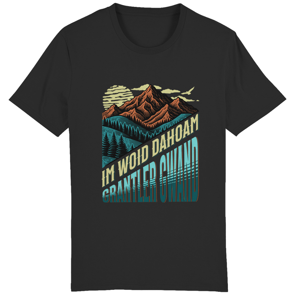 Bayerisches Herren T-Shirt Im Woid dahoam - grün - Grantler Gwand