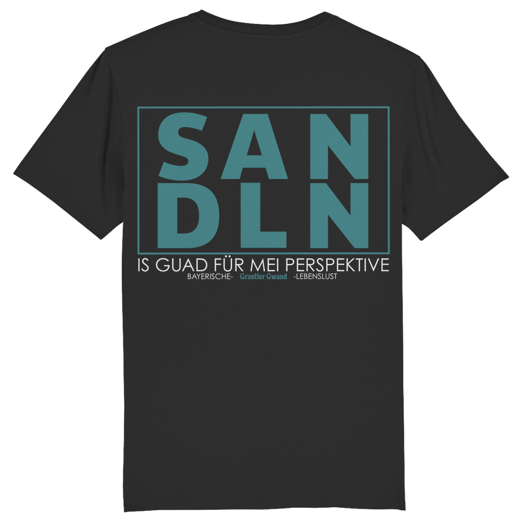 Bayerisches Herren T-Shirt - SANDLN - Rückendruck - Grantler Gwand