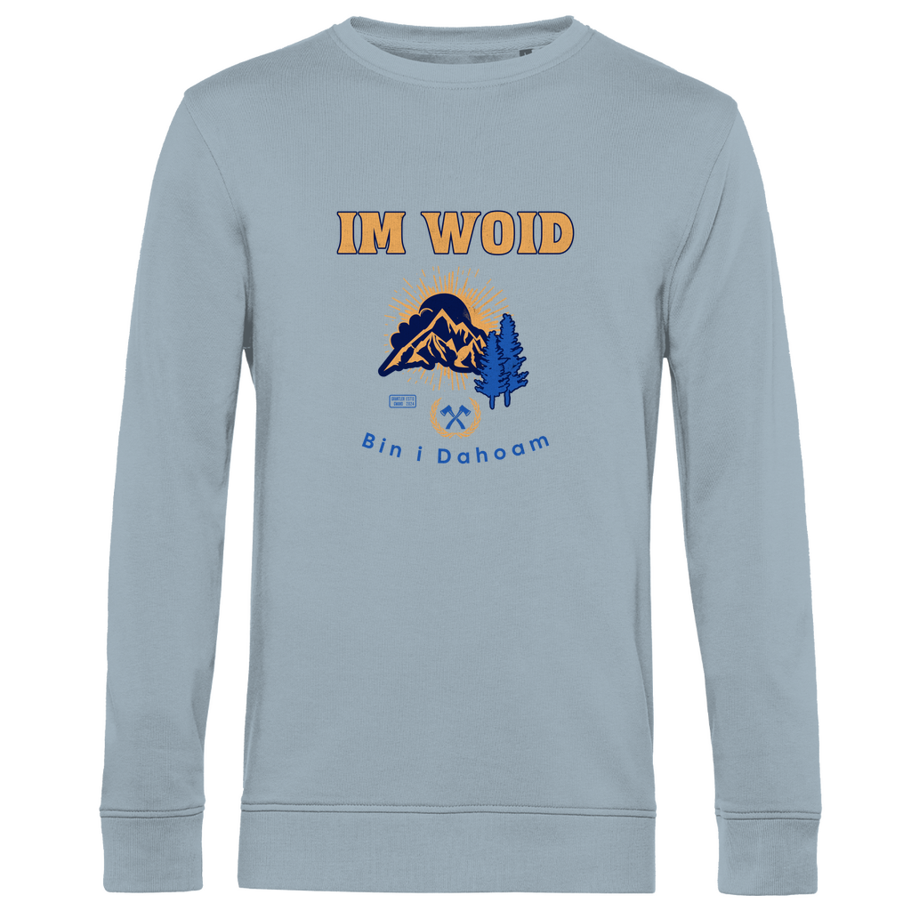Herren Premium Bio Sweatshirt Im Woid bin i dahoam - blau
