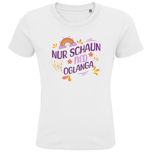 Bayerisches Kinder Premium Bio T-Shirt Nur schaun, ned oglanga - Grantler Gwand