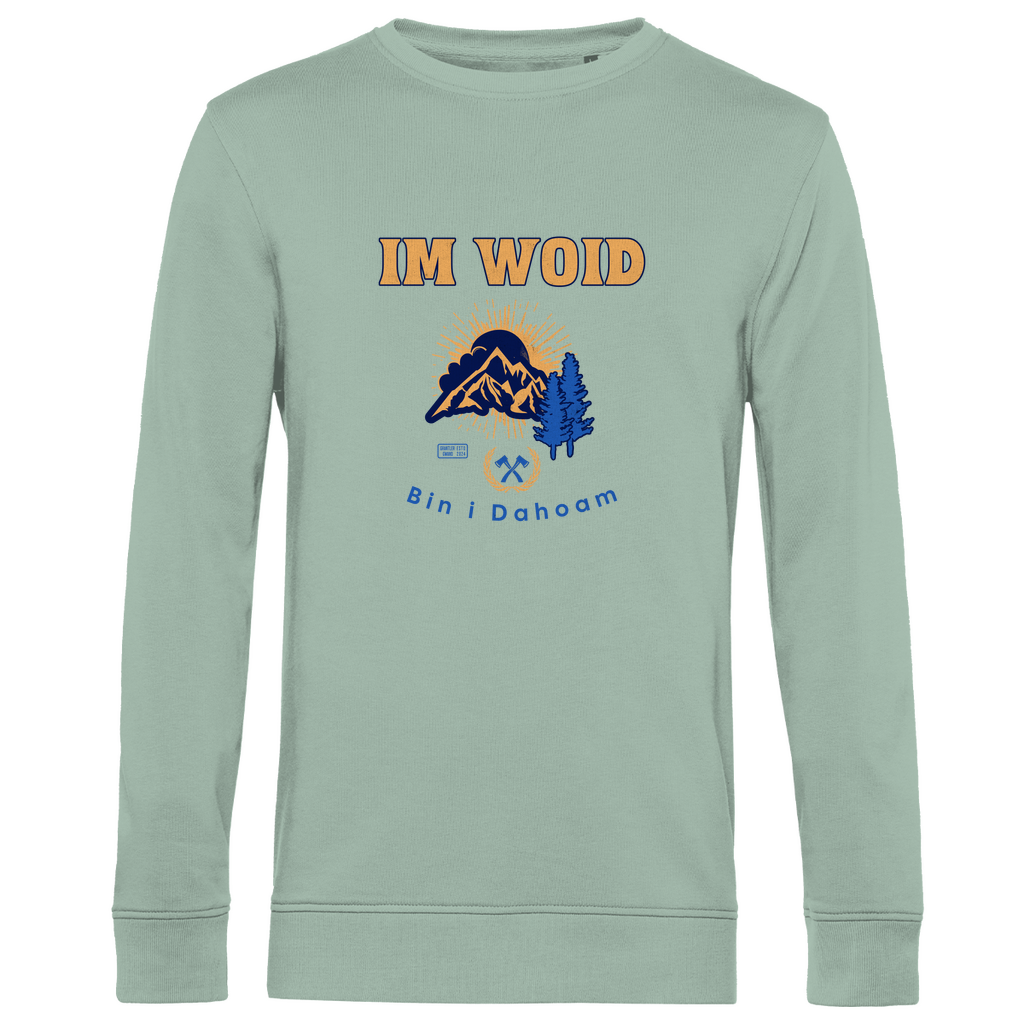 Herren Premium Bio Sweatshirt Im Woid bin i dahoam - blau