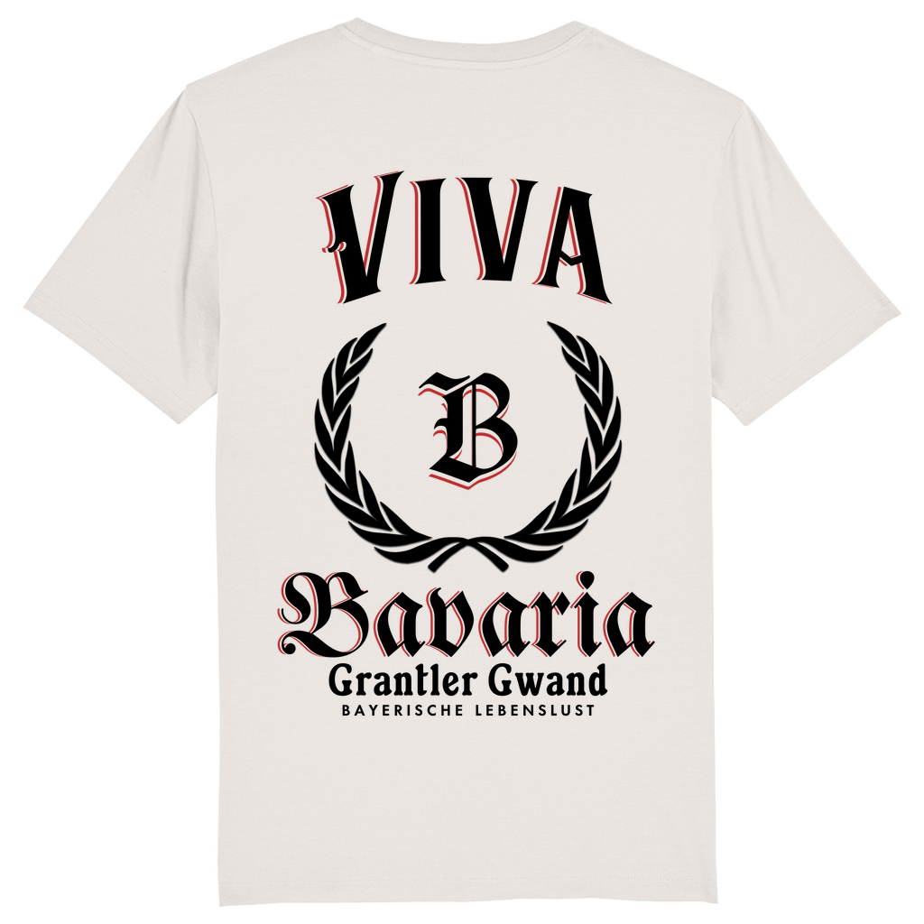 Bayerisches Herren T-Shirt Viva Bavaria schwarz - Rückendruck - Grantler Gwand
