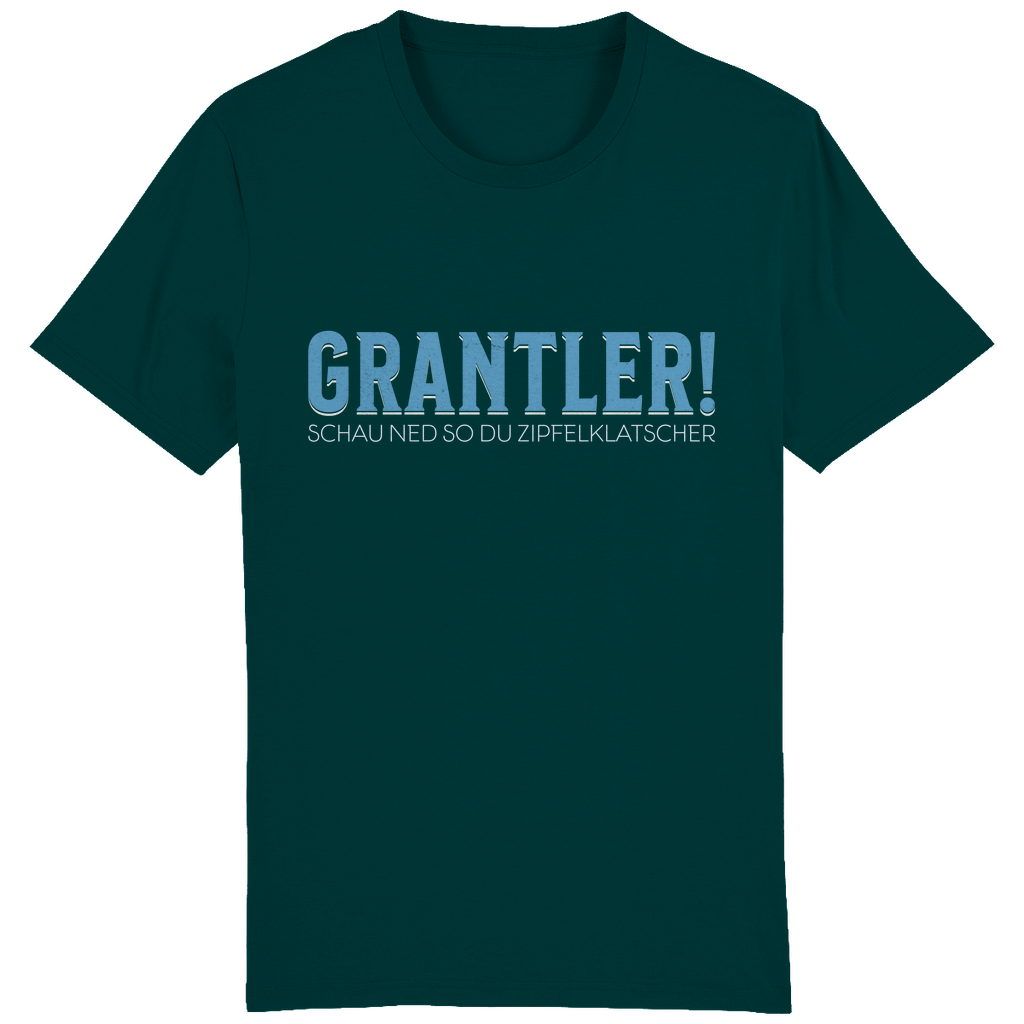 Bayerisches Herren T-Shirt Grantler - schau ned so du Zipfelklatscher - blau - Grantler Gwand