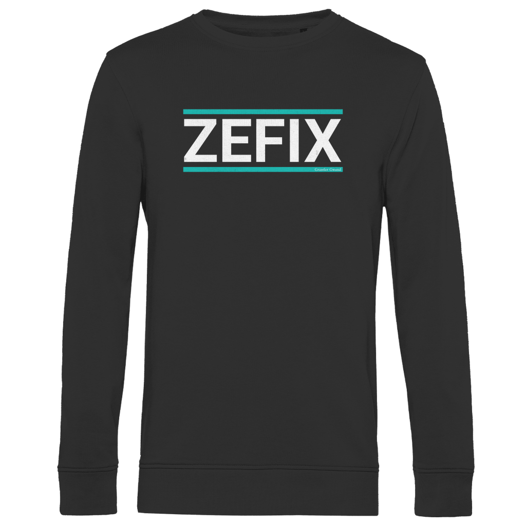 Herren Premium Bio Sweatshirt Zefix - grün/weiß
