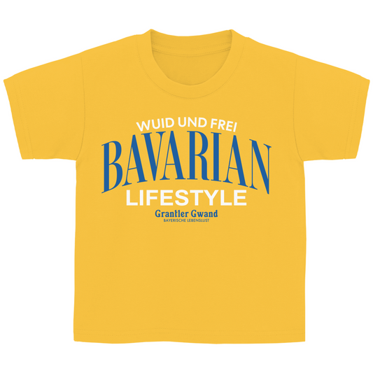 Bayerisches Kinder T-Shirt - Wuid und Frei - Bavarian Lifestyle - Grantler Gwand