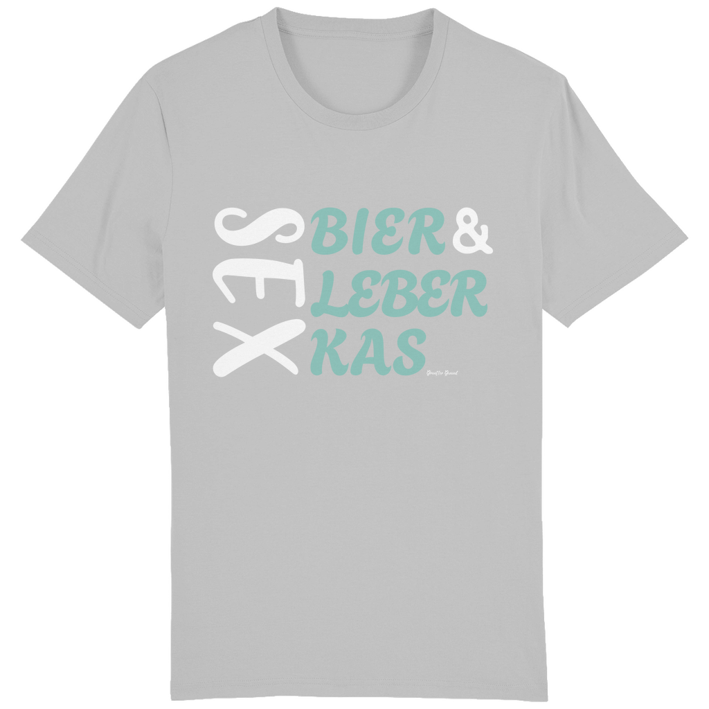 Bayerisches Herren T-Shirt Sex, Bier, Leberkas - grün/weiß - Grantler Gwand