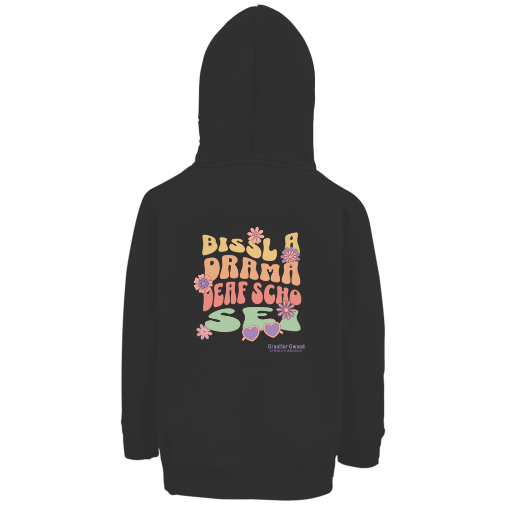 Bayerischer Kinder Premium Bio Hoodie - Bissl a Drama- Grantler Gwand