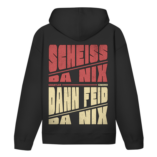 Bayerischer Hoodie unisex - Scheiss da nix, dann feid da nix - rot/beige - Grantler Gwand