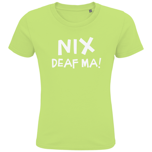 Bayerisches Kinder Premium Bio T-Shirt Nix deaf ma - weiß - Grantler Gwand