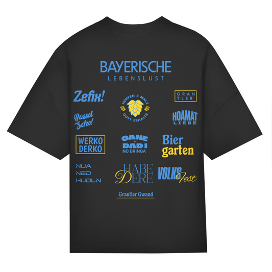 Bayerisches Oversize T-Shirt Unisex - Bayerische Lebenslust - Spruchshirt - Grantler Gwand