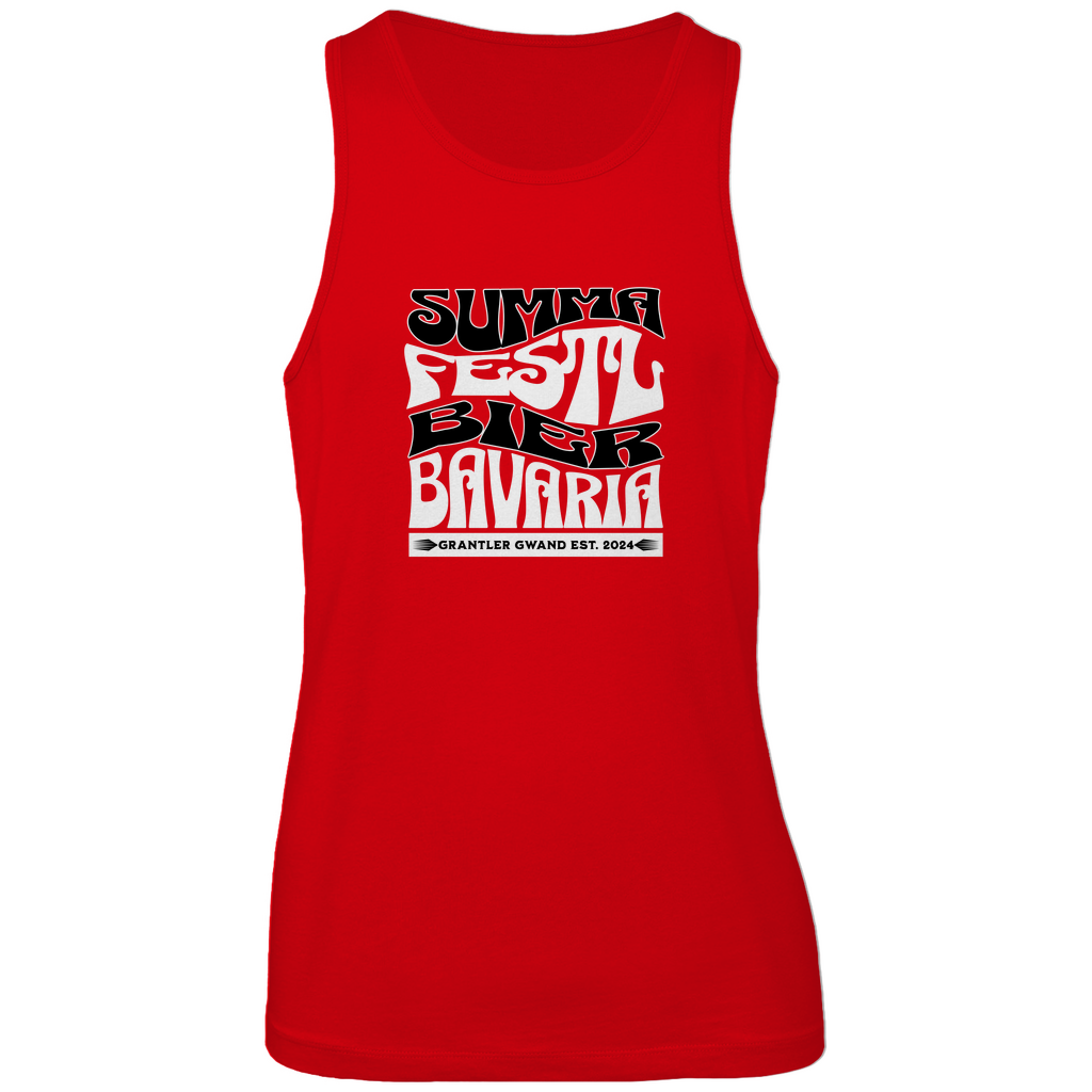 Bayerisches Herren Premium Tank Top Summa, Festl, Bier, Bavaria - schwarz/weiß - Grantler Gwand
