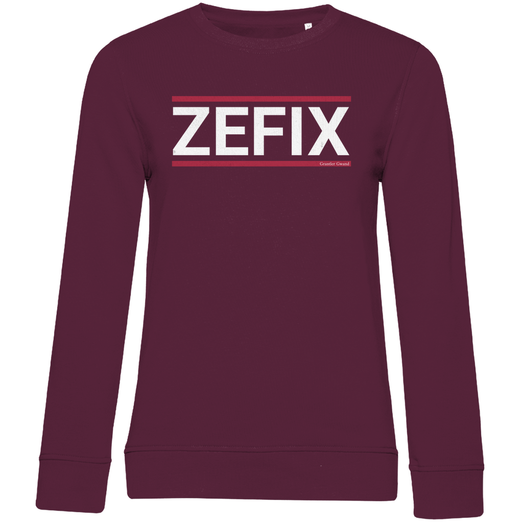 Damen Premium Bio Sweatshirt Zefix - rot/weiß