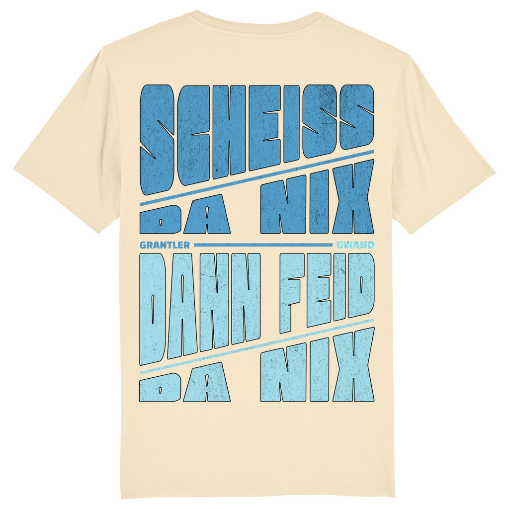 Bayerisches Herren T-Shirt Scheiss da nix, dann feid da nix - blau -  - Front- und Backprint!