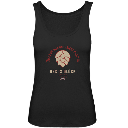 Bayerisches Damen Premium Organic Tank Top Nix zum doa und leicht ogsuffa - rot/beige - Grantler Gwand