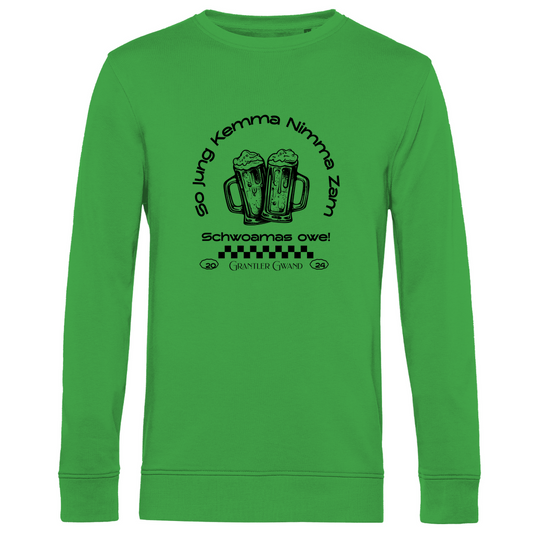 Herren Premium Bio Sweatshirt So jung kemma nimma zam, schwoamas owe - schwarz