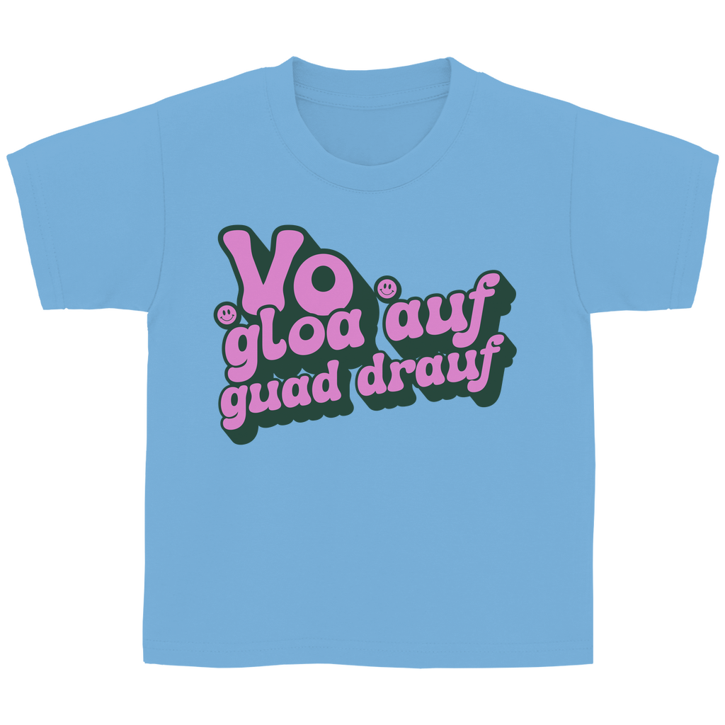 Bayerisches Kinder T-Shirt - Vo gloa auf guad drauf - lila - Grantler Gwand