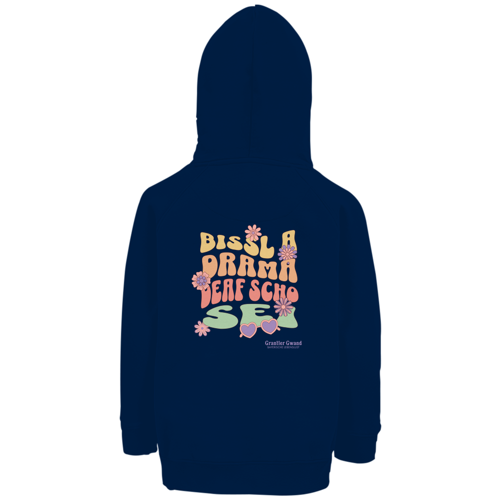 Bayerischer Kinder Premium Bio Hoodie - Bissl a Drama- Grantler Gwand