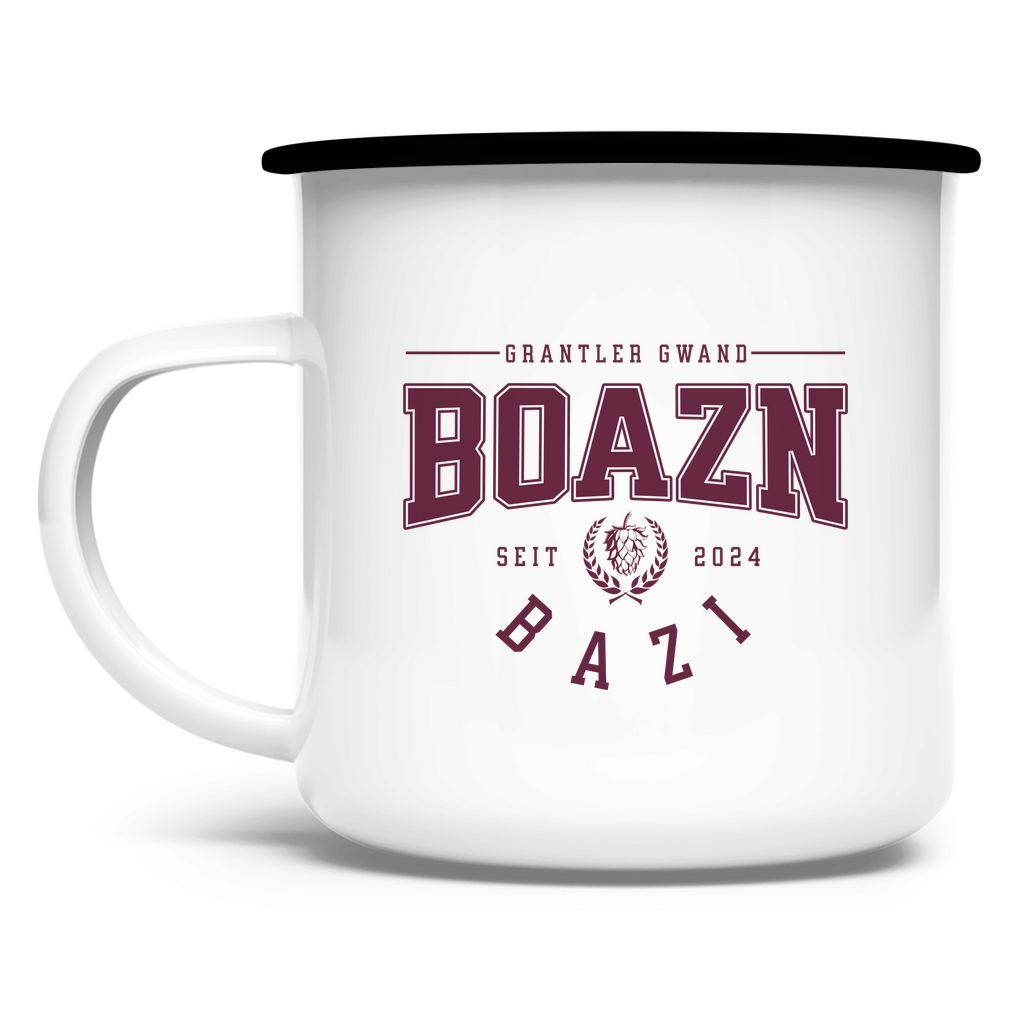 Bayerische Emaille Tasse Boazn Bazi - rot - Grantler Gwand