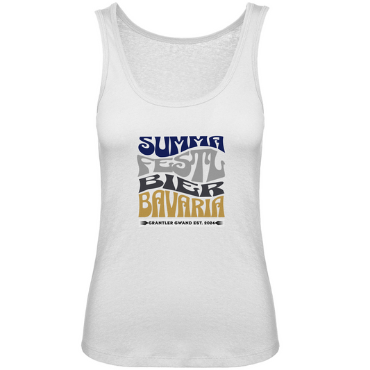 Bayerisches Damen Premium Organic Tank Top Summa, Festl, Bier, Bavaria - dunkelblau - Grantler Gwand
