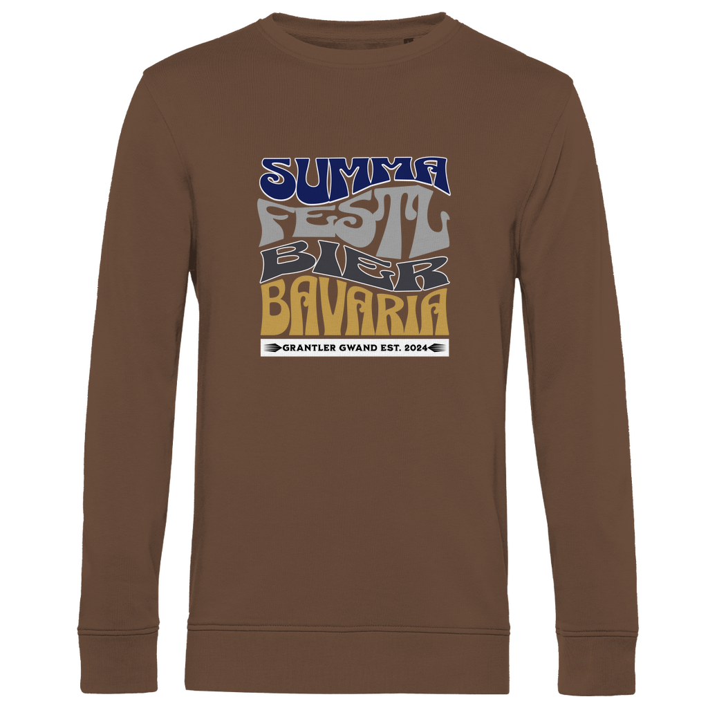 Herren Premium Bio Sweatshirt Summa, Festl, Bier, Bavaria - dunkelblau