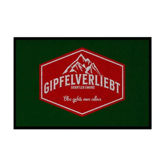 Fußmatte mit Gummirand Gipfelverliebt Wappen- rot
