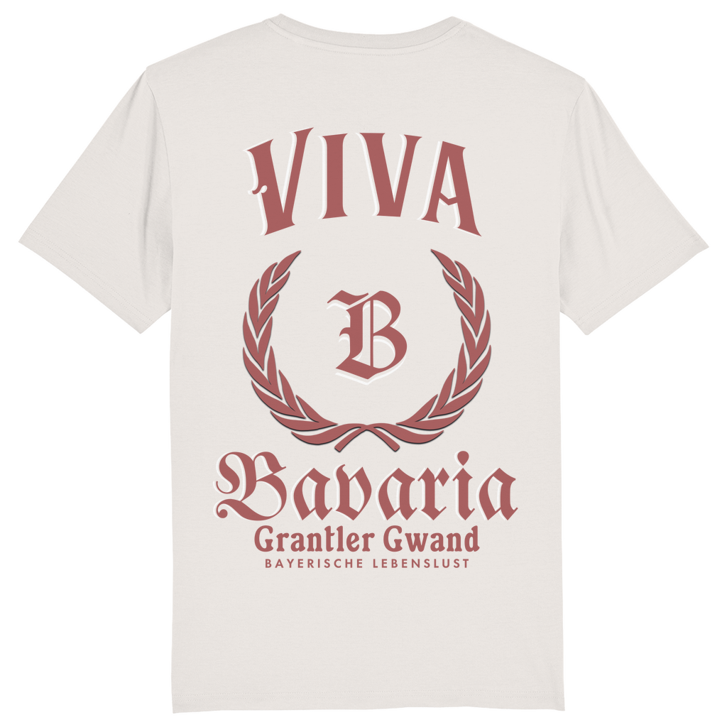 Bayerisches Herren T-Shirt Viva Bavaria rot - Rückendruck - Grantler Gwand