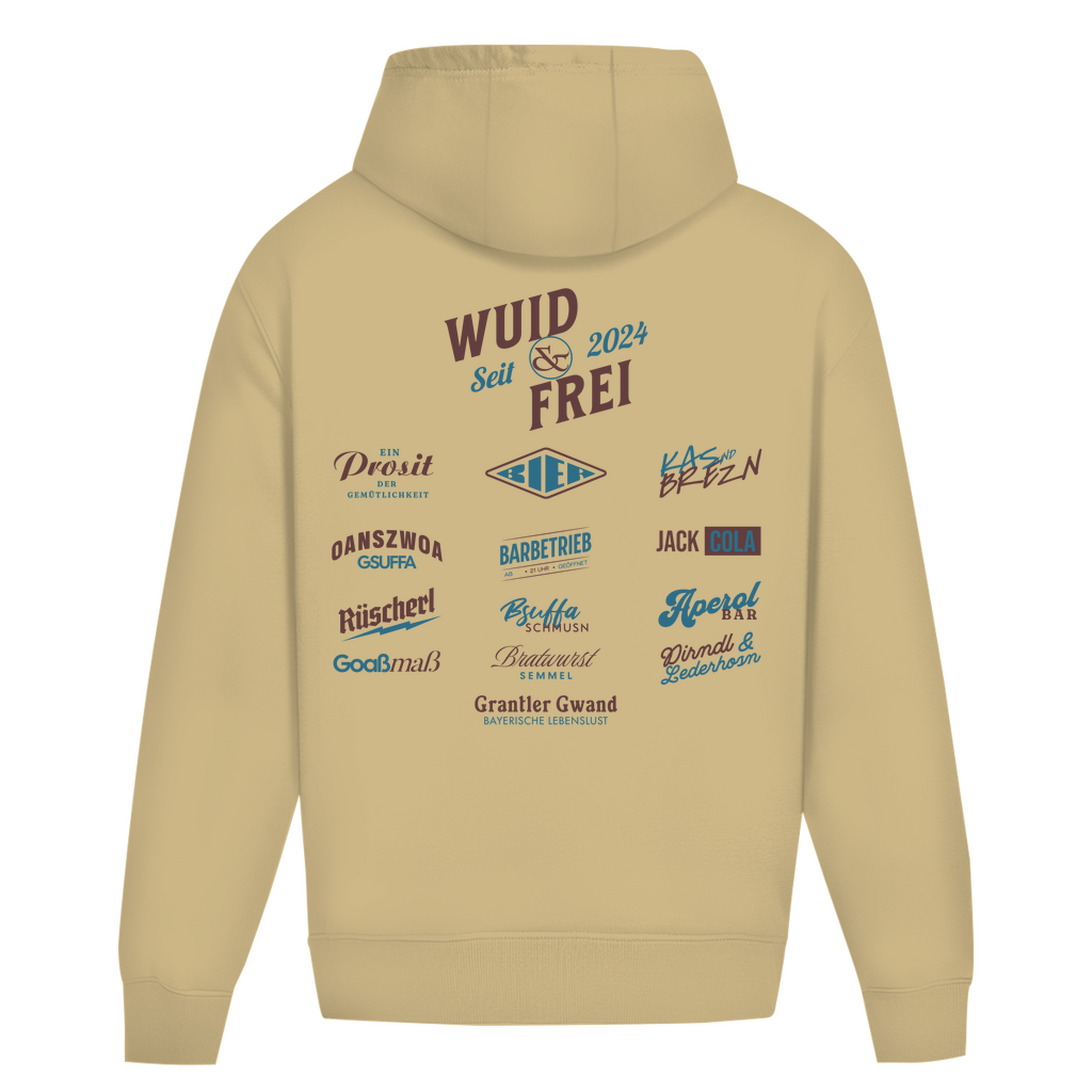 Bayerischer Heavy Oversize Hoodie Unisex - Wuid & Frei Dorfleben - Grantler Gwand