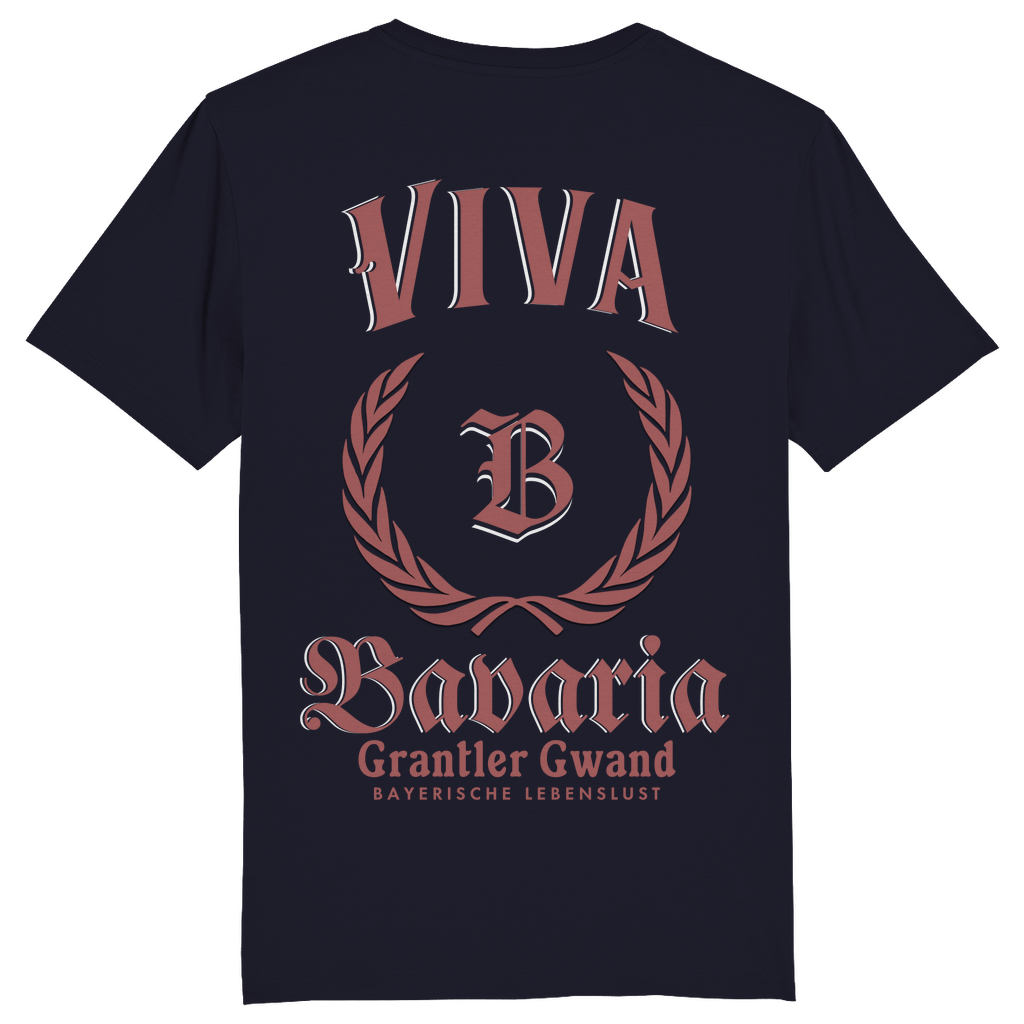 Bayerisches Herren T-Shirt Viva Bavaria rot - Rückendruck - Grantler Gwand