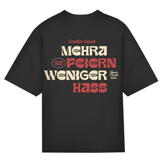 Bayerisches Oversize T-Shirt unisex - Mehra Feiern - rot/beige - Grantler Gwand