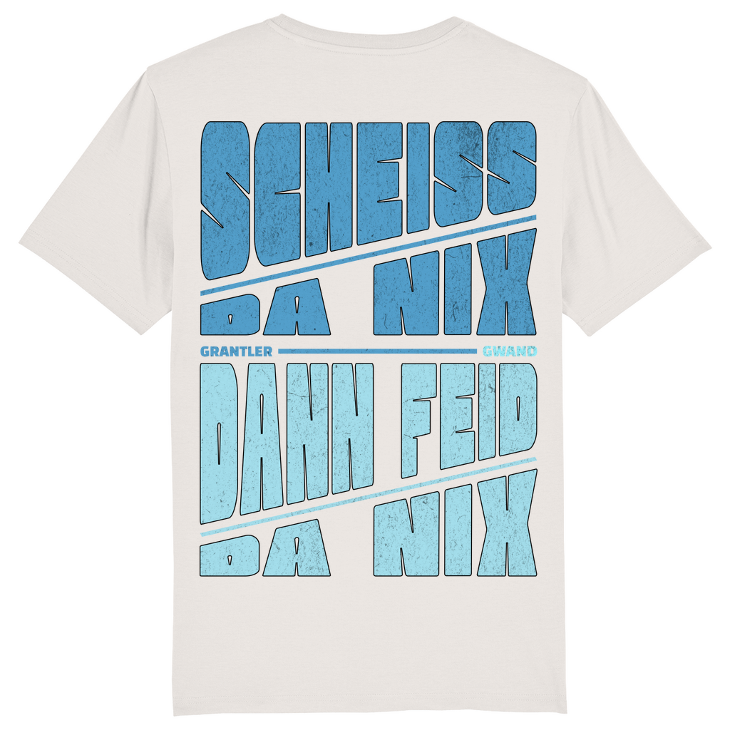 Bayerisches Herren T-Shirt Scheiss da nix, dann feid da nix - blau -  - Front- und Backprint!