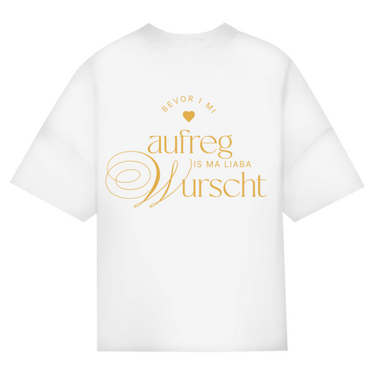 Bayerisches Oversize T-Shirt Unisex - Bevor I mi aufreg, is ma liaba Wurscht - Senf - Grantler Gwand