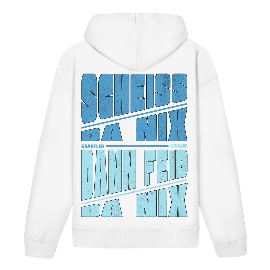 Bayerischer Hoodie Unisex - Scheiss da nix, dann feid da nix - blau - Grantler Gwand