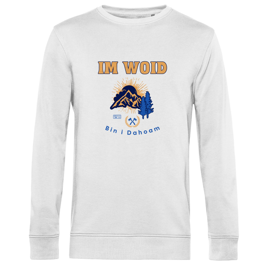 Herren Premium Bio Sweatshirt Im Woid bin i dahoam - blau