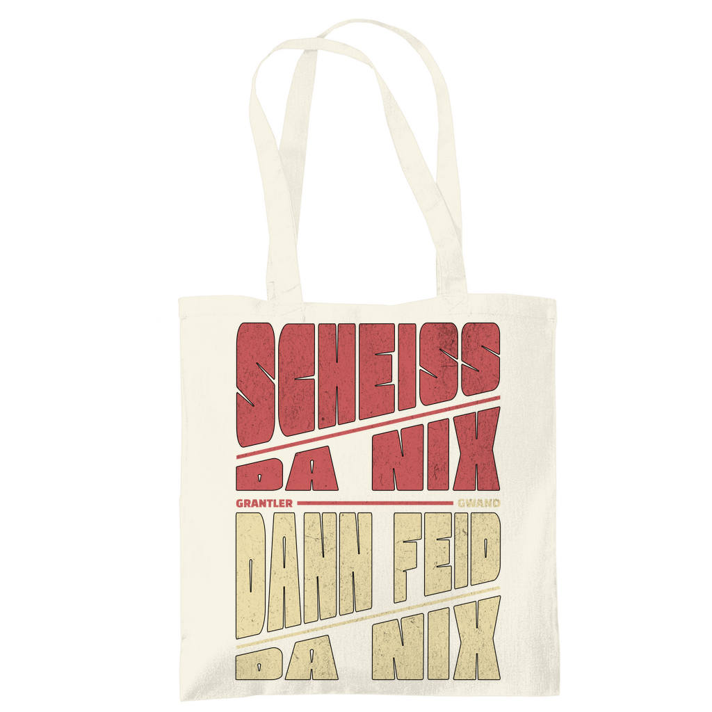 Bayerische Tragetasche - Scheiss da nix, dann feid da nix - rot/beige - Grantler Gwand