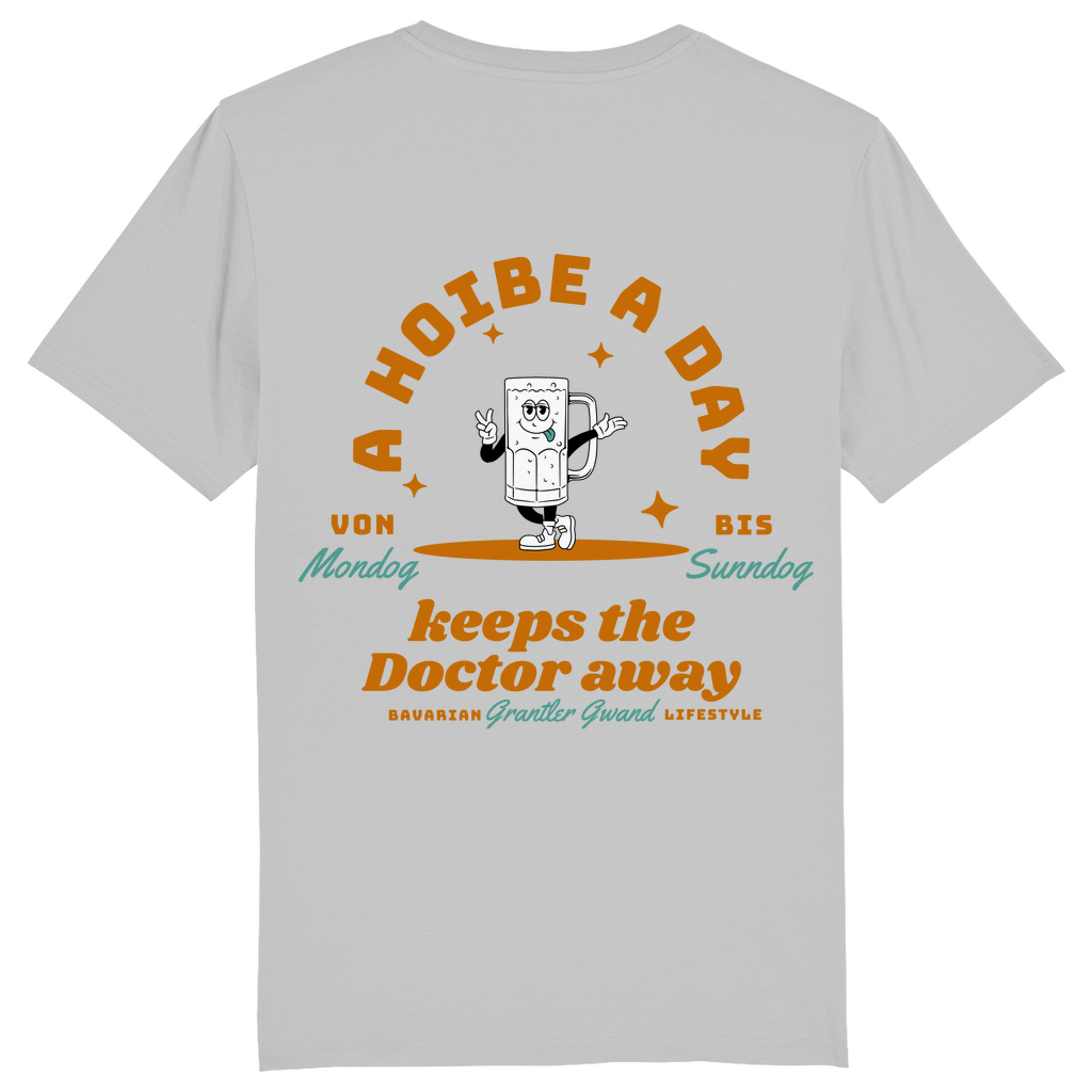 Bayerisches Herren T-Shirt A Hoibe away keeps the doctor away - FRONT-UND BACKPRINT - Grantler Gwand