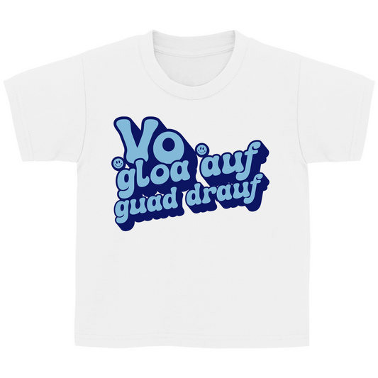 Bayerisches Kinder T-Shirt - Vo gloa auf guad drauf - blau - Grantler Gwand