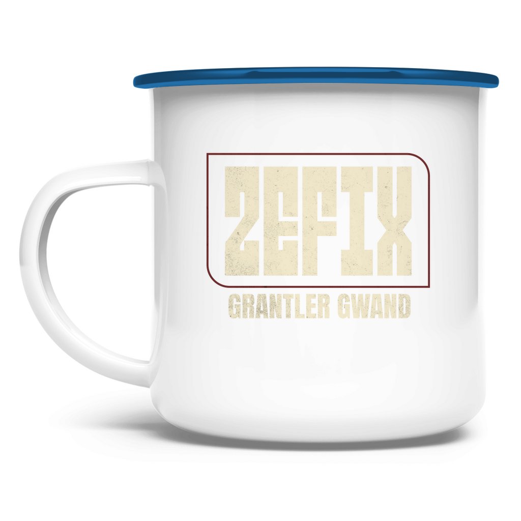 bayerische Emaille Tasse Zefix - Gold - Grantler Gwand